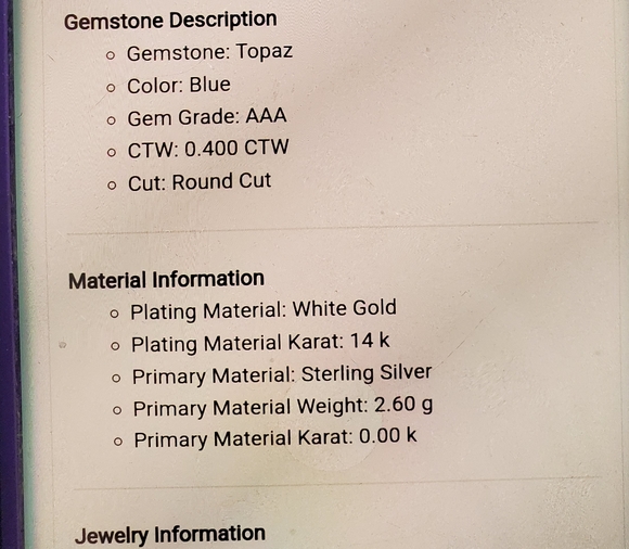 Ring womans Topaz with diamonds size 7 - Picture 6 of 6